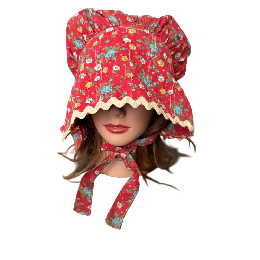 Vintage Floral Prairie Bonnet Hat